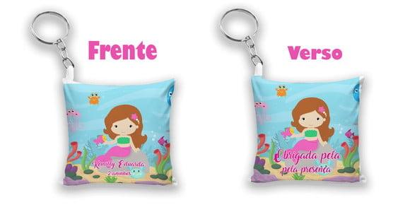 Lembrancinha Chaveiro Almofada Ariel Sereia