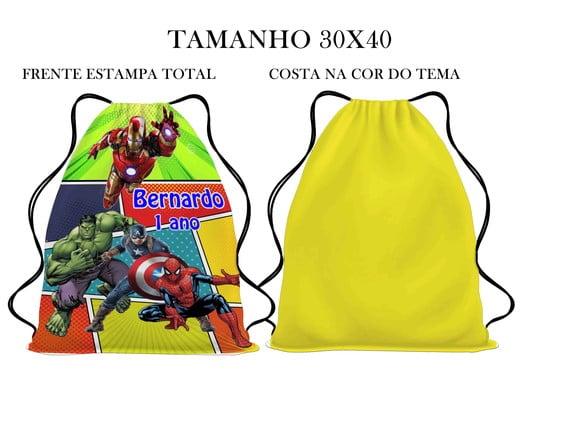 20 Bolsinha Sacochila Mochila Hulk - Herois Marvel