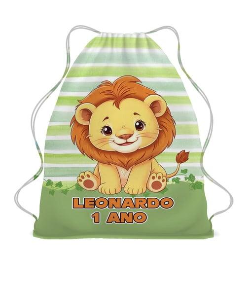 20 Bolsinha Sacochila Mochila Leãozinho Personalizada