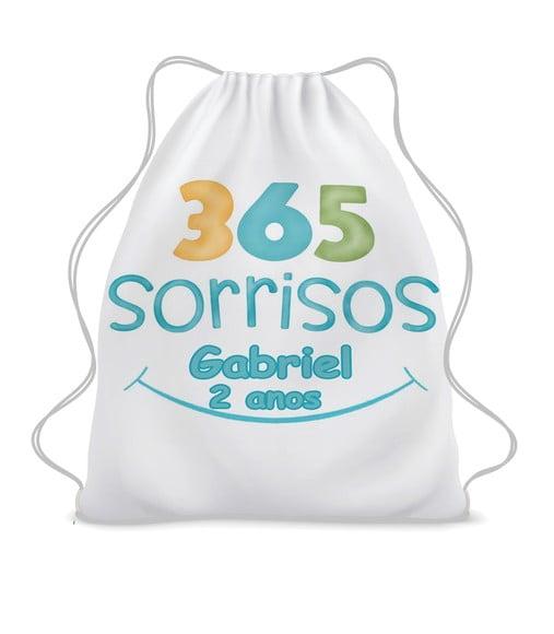 20 Lembrancinha Mochila Saco Personalizada 365 Sorrisos