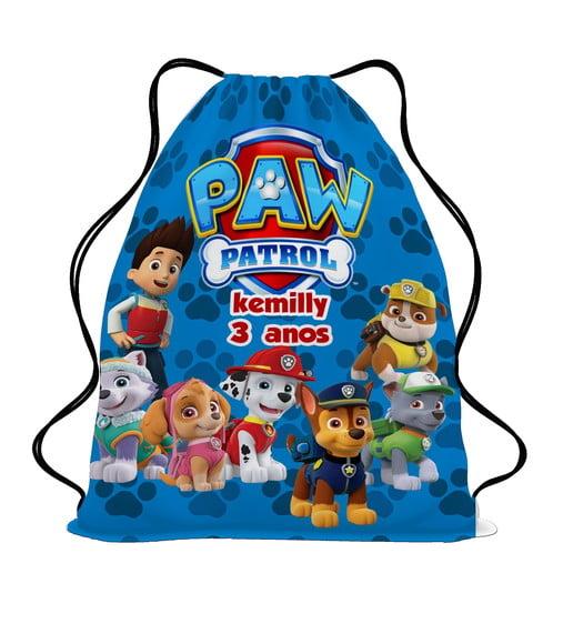 30 Lembrancinha Sacochila Mochila Patrulha Canina Menina