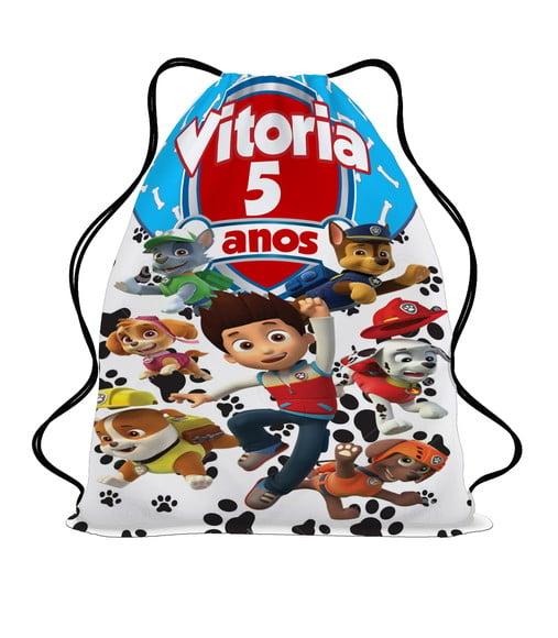 30 Lembrancinha Sacochila Patrulha Canina Menino e Menina