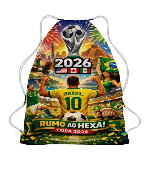 30 Mochila Sacochila Mochilinha Copa do Mundo 2026