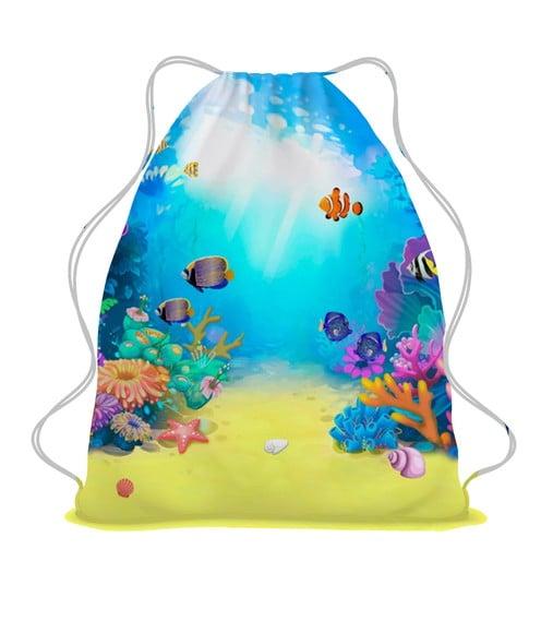 30 Mochilinha Sacochila Mochila Fundo do Mar Personalizada