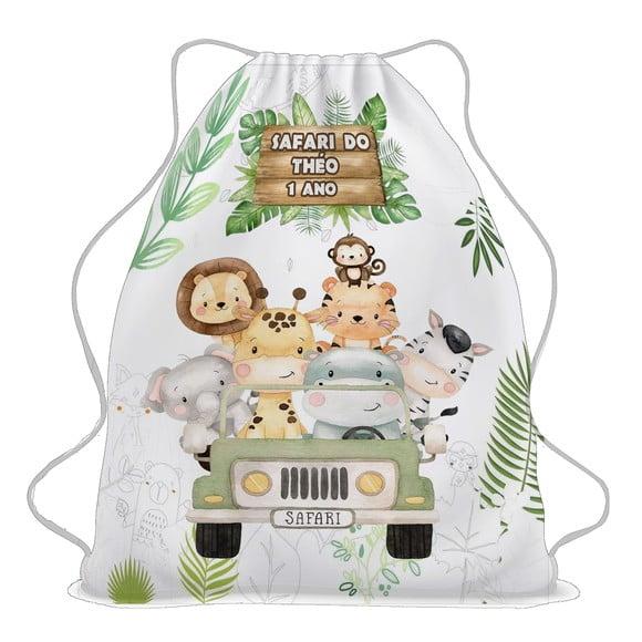 50 Bolsinha Sacochila Mochila Safari - Aniversário Safari