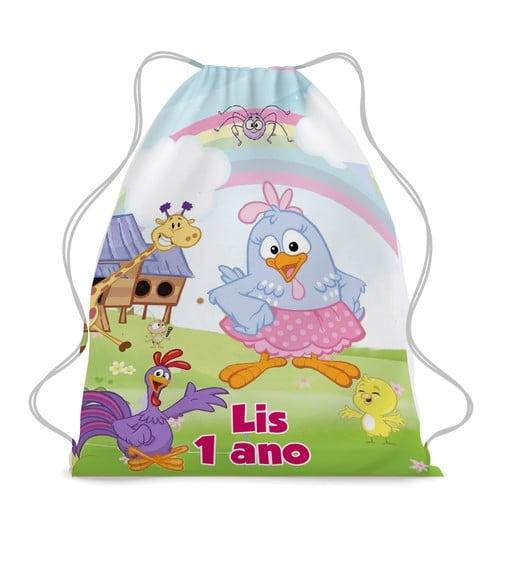 50 Bolsinha Sacochila Mochilinha Galinha Pintadinha Candy