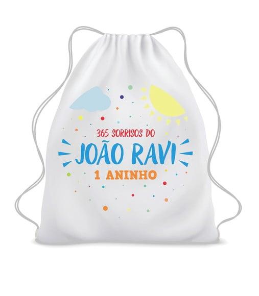 50 Lembrancinha Mochila Saco Personalizada 365 Sorrisos