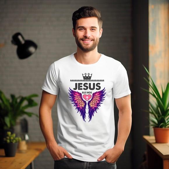 Camiseta Religiosa - Cruz Ele nos Amou