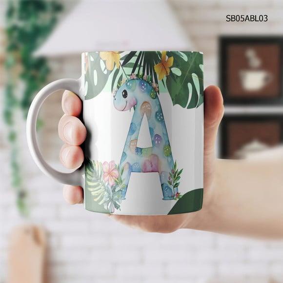 Caneca de Porcelana Alfabeto Personalizada - Todas as Letras