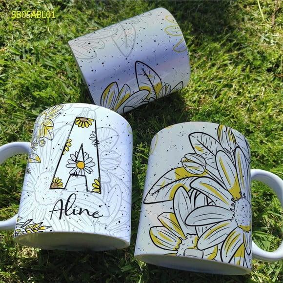 Caneca de Porcelana Alfabeto Personalizada