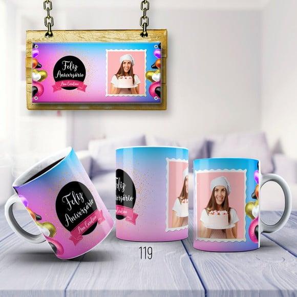 Caneca de Porcelana Anivesário Personalizada