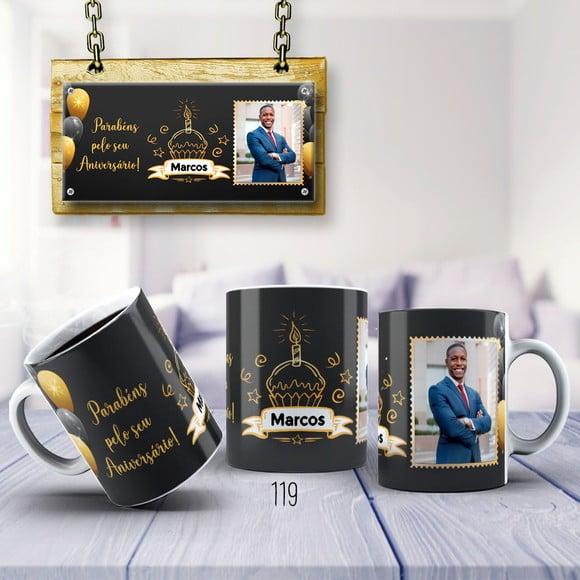 Caneca de Porcelana Anivesário Personalizada