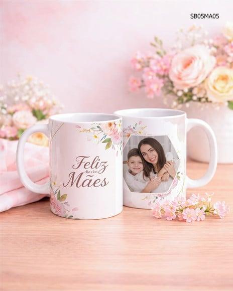 Caneca de Porcelana Dia das Mãe - Personalizada com Foto