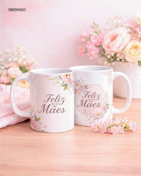 Caneca de Porcelana Dia das Mães Presente Delicado
