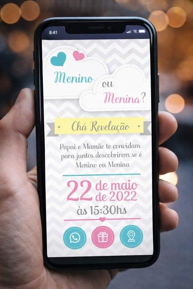Convite Digital Infantil Personalizado Chá de Reveação