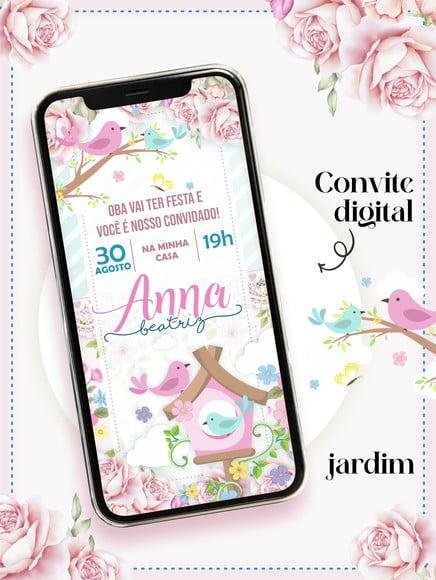 Convite Digital Infantil Personalizado Jardim