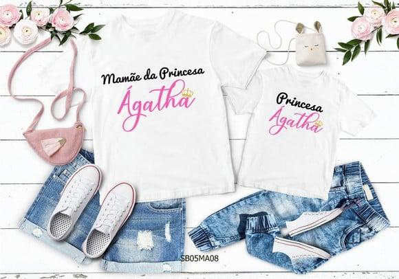 Kit 2 Camisetas Dia das Mães - Mãe da Princesa