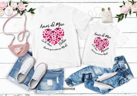 Kit 2 Camisetas Dia das Mães Personalizada - Amor
