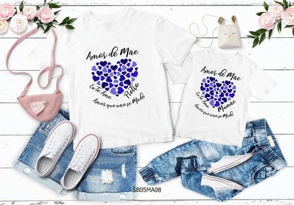 Kit 2 Camisetas Dia das Mães Personalizada - Amor