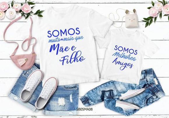 Kit 2 Camisetas Dia das Mães Personalizada - Mãe e Filho