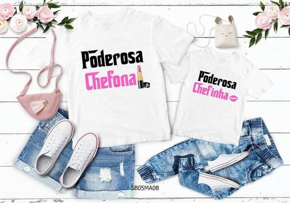 Kit 2 Camisetas Dia das Mães Poderosa Chefona