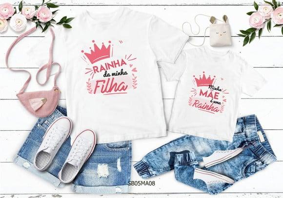 Kit 2 Camisetas Dia das Mães Personalizada -mãe Rainha