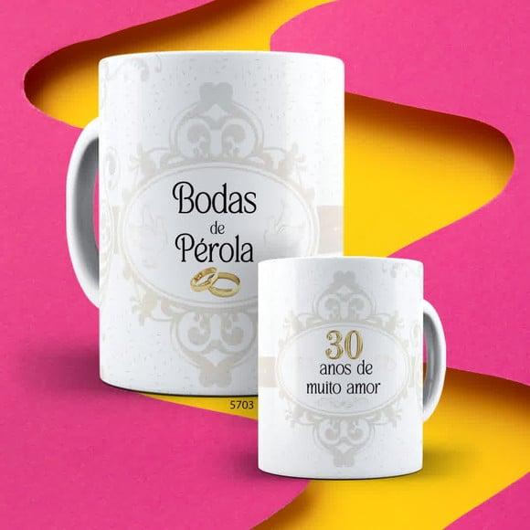 Kit com 2 Canecas Porcelana Boda Família - Personalizada