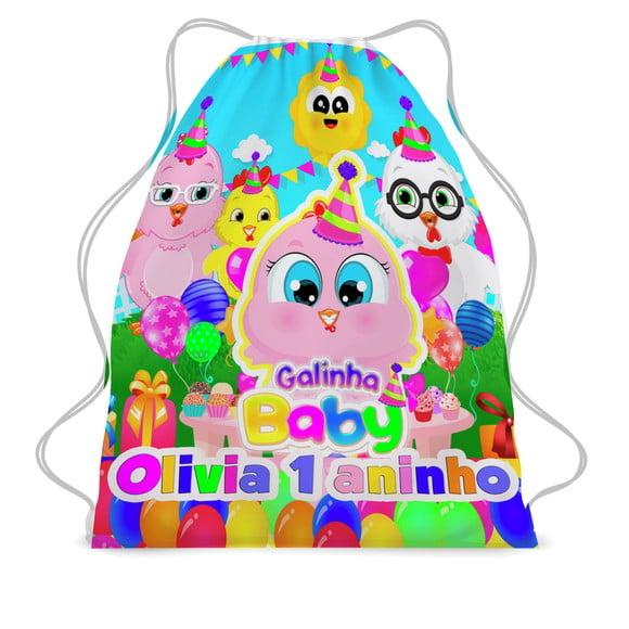 Mochila Saco Personalizada Galinha Baby Personalizado 20x30