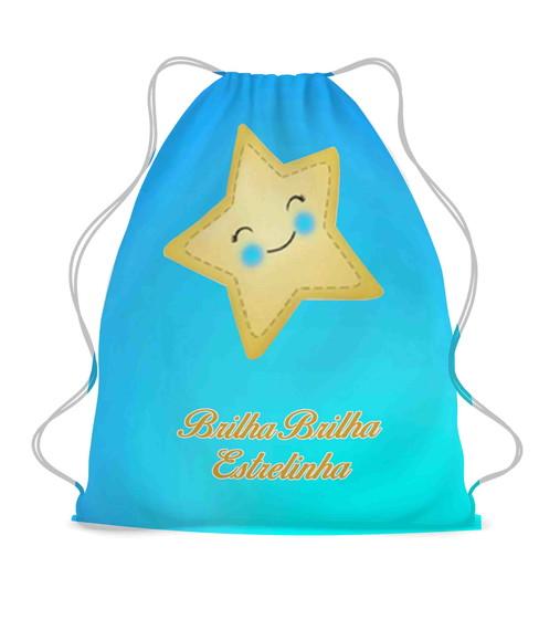 100 Lembrancinha Mochila Saco Brilha Brilha Estrelinha
