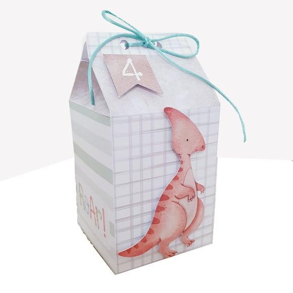 20 Caixa Milk Aniversário Dinossauro Personalizada