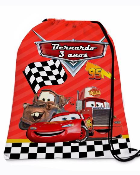 20 Lembrancinha Mochila Saco Carros Disney