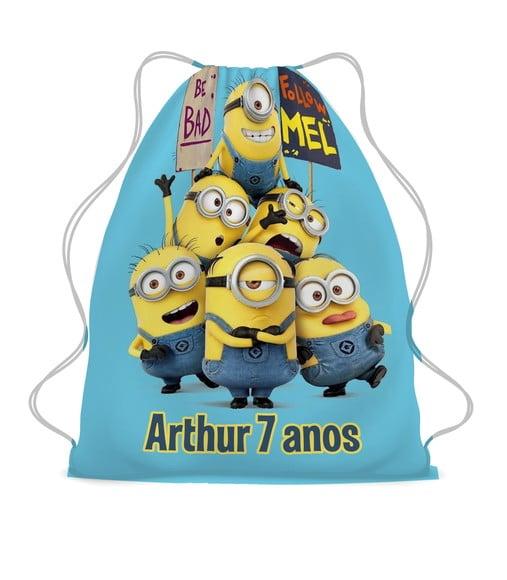 20 Mochila Saco Minions Personalizada