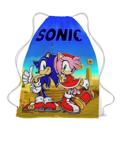 20 Sacochila Sacolinha Lembrancinha Sonic e Amy