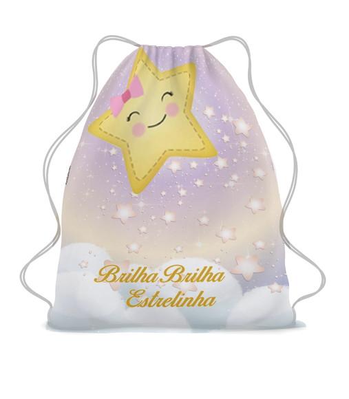 25 Lembrancinha Mochila Saco Brilha Brilha Estrelinha