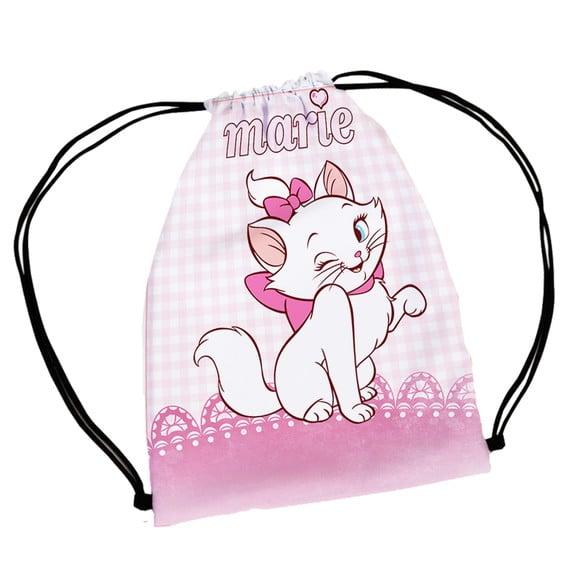 25 Mochila Saco Lembrancinha Gatinha Marie Personalizada