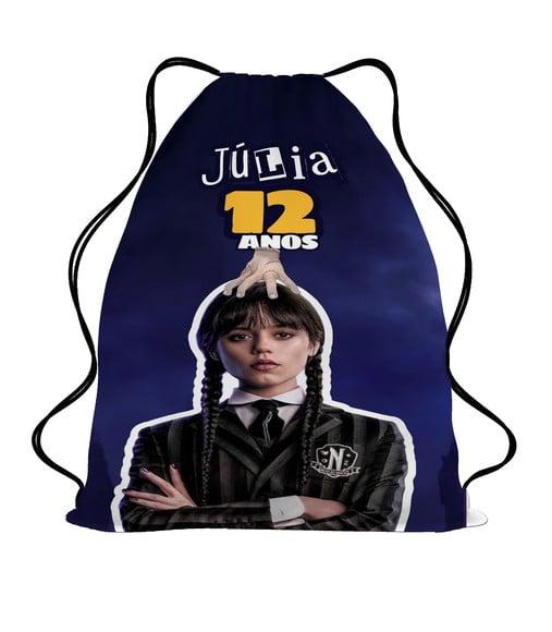 25 Mochila Saco Lembrancinha Wandinha Personalizada