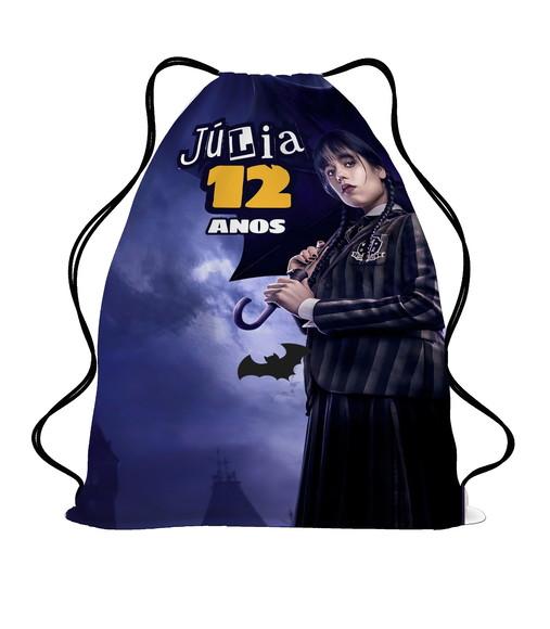25 Mochila Saco Lembrancinha Wandinha Personalizada