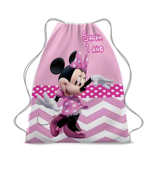 30 Mochila Saco Lembrancinha Mickey e Minnie