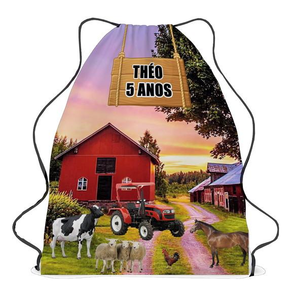 35 Mochila Saco de Tecido Sacochila Haras Fazenda