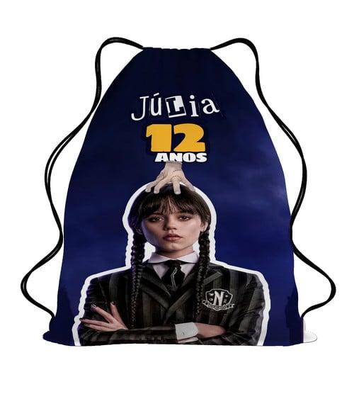 40 Mochila Saco Lembrancinha Wandinha Personalizada