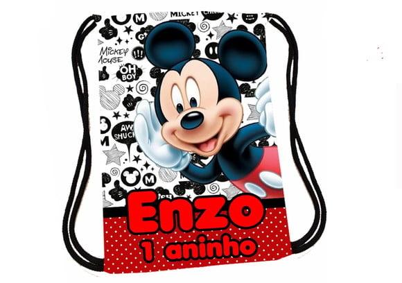 40 Mochila Sacochila Mickey Festa