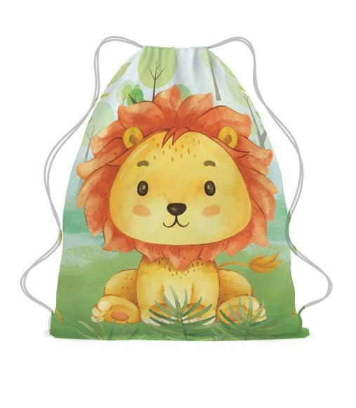 50 Mochila Saco Lembrancinha Leãozinho Personalizada