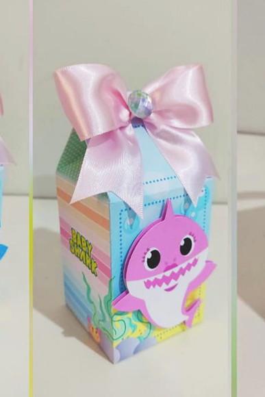 Caixa Milk Aniversário Baby Shark Personalizada