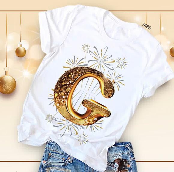 Camiseta Alfabeto Dourado-base