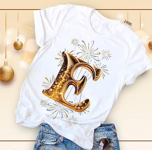 Camiseta Alfabeto Dourado-base