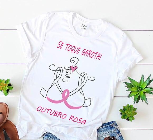 Camiseta Outubro Rosa de Conscientização Entre Nessa Luta