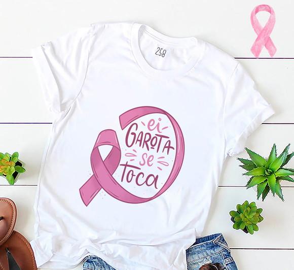 Camiseta Outubro Rosa Juntas na Luta Contra o Câncer de Mama