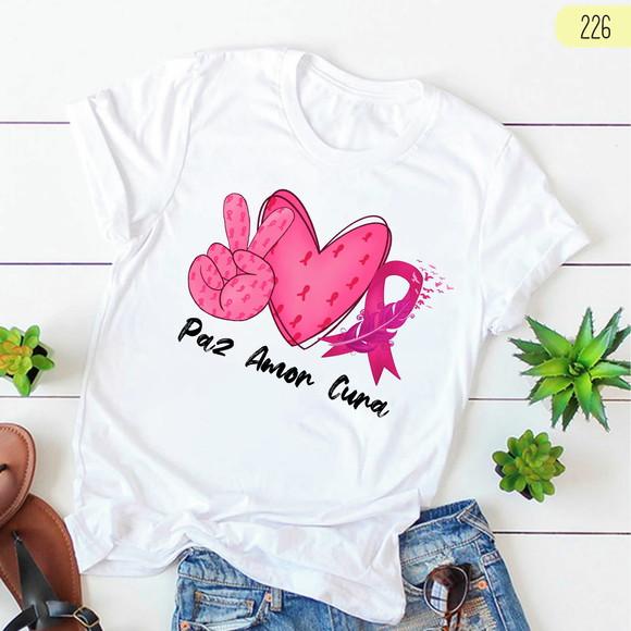 Camiseta Outubro Rosa Prevenção e Amor à Vida
