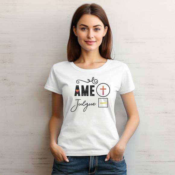 Camiseta Religiosa Ame Mais /ref S.o5 C05