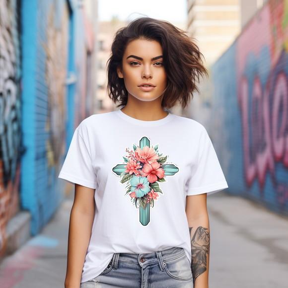 Camiseta Religiosa Estampa Cruz /ref S.o5 C05